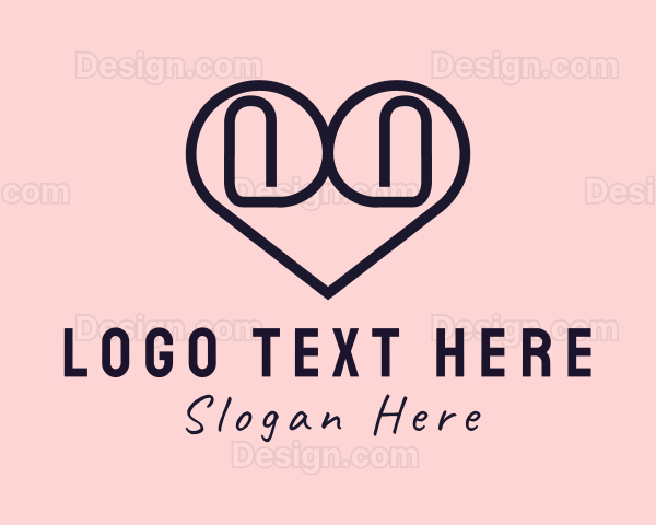 Heart Paper Clip Logo