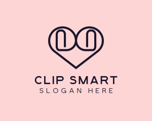 Heart Paper Clip logo design