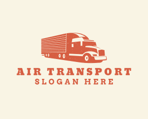 Orange Haulage Truck logo design