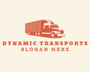 Orange Haulage Truck logo design