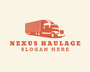 Orange Haulage Truck logo design