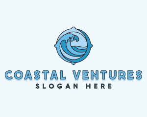 Ocean Wave Sea logo design