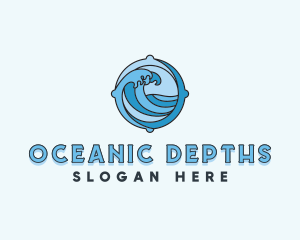 Ocean Wave Sea logo design