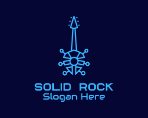 Blue Electric Guitar  logo design