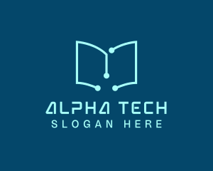 Tech Book Circuit logo design