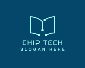 Tech Book Circuit logo design