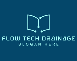 Tech Book Circuit logo design