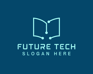 Tech Book Circuit logo design