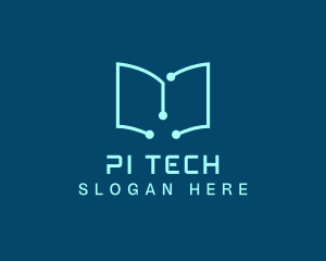 Tech Book Circuit logo design