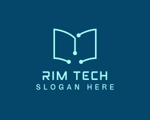 Tech Book Circuit logo design