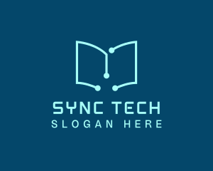 Tech Book Circuit logo design