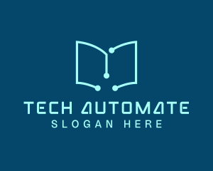 Tech Book Circuit logo design