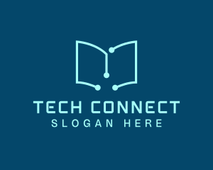 Tech Book Circuit logo design