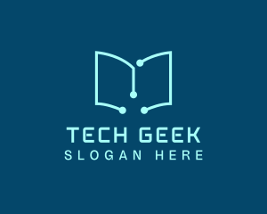 Tech Book Circuit logo design