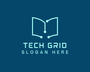 Tech Book Circuit logo design