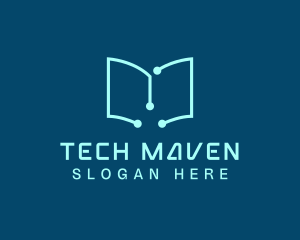 Tech Book Circuit logo design