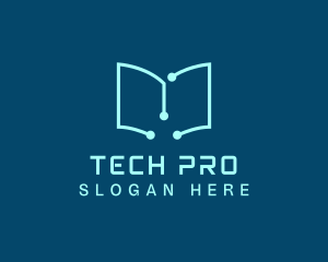 Tech Book Circuit logo design