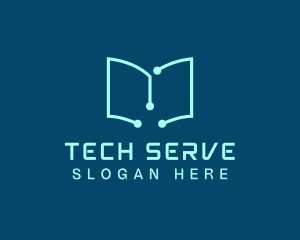 Tech Book Circuit logo design