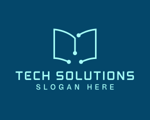 Tech Book Circuit logo design