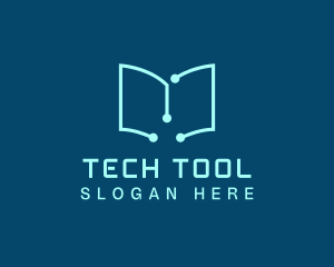 Tech Book Circuit logo design