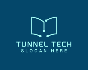 Tech Book Circuit logo design