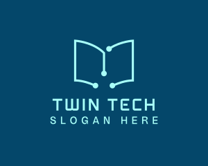 Tech Book Circuit logo design