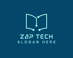 Tech Book Circuit logo design