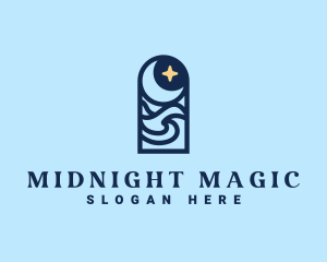 Midnight Beach Wave logo design