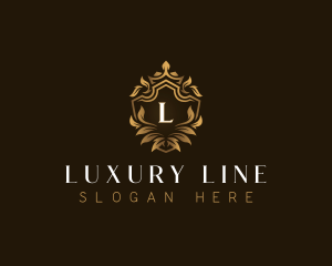 Luxury Crown Leaf logo design