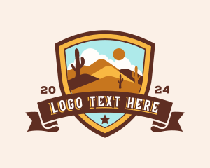 Desert Dunes Shield Landscape Logo