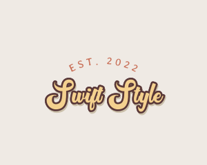 Retro Cursive Style logo design