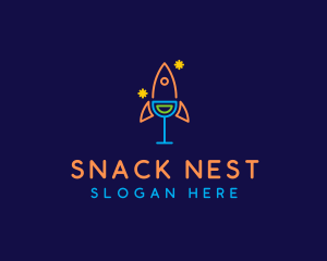 Neon Rocket Bar logo design