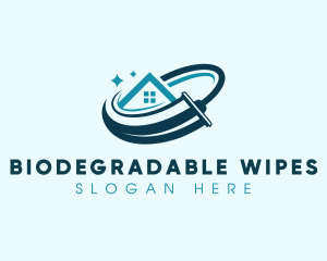 House Squeegee Wipe Wash logo design