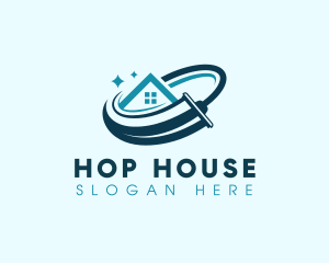 House Squeegee Wipe Wash logo design