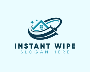 House Squeegee Wipe Wash logo design