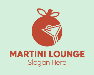 Orange Martini Glass logo design