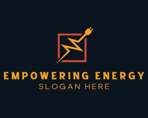 Lightning Plug Electric Current logo design