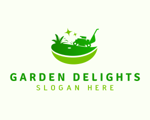 Lawn Mower Gardener logo design