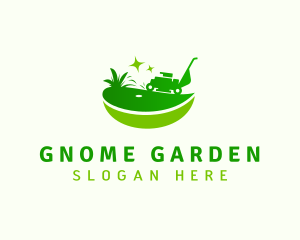 Lawn Mower Gardener logo design