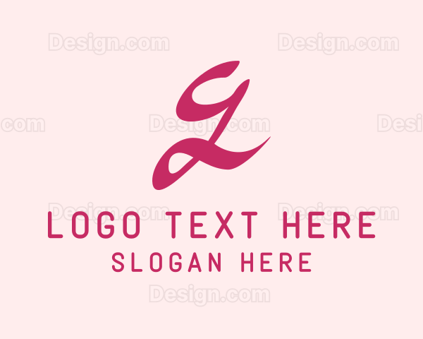 Pink Handwritten Letter G Logo