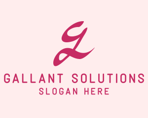 Pink Handwritten Letter G  logo design