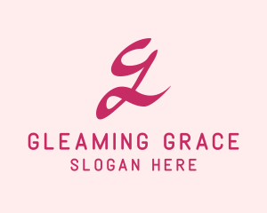 Pink Handwritten Letter G  logo design