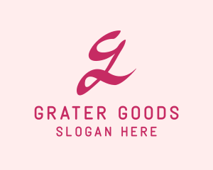 Pink Handwritten Letter G  logo design