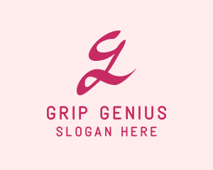 Pink Handwritten Letter G  logo design