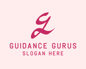 Pink Handwritten Letter G  logo design