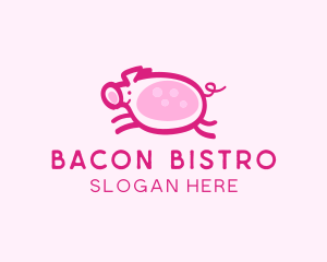 Cute Jumping Pig logo