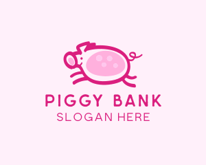 Cute Jumping Pig logo