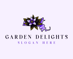 Massachusetts Flower Plant logo design