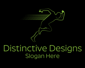 Athletic Running Man  logo design