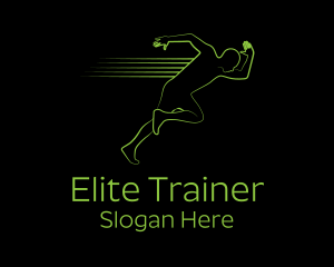 Athletic Running Man  logo design